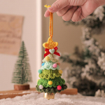 Kootud j&otilde;ulupuu Jingle Bell Plush rippuva ripatsiga villast heegeldatud j&otilde;ulupuu j&otilde;ulupeo kaunistamiseks