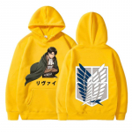 R&uuml;nnak titaanidele Kuum Anime Pluss Suurus Naiste Kapuutsiga Dressipluus Levi Ackerman Tiiva Logo Graafiline Tr&uuml;kiga Pullover Naiste Dressipluusid Kapuutsiga S