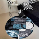 1 tk Luksuslik Libisemiskindel Flanell Mustriline &Uuml;mmargune Vaip Siseruumides Libisemiskindel Pestav Kiudvaip Pehme Mugav Matt Magamistuppa Elutuppa 100X100cm