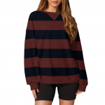 Naiste vabaaja tr&uuml;kiga pullover, pikkade varrukatega s&auml;rk, &uuml;lisuur dressipluus L sinine