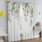 2 tk 3D lillekardinad, Lilledega kodu dekoratiivsed kardinad elutuppa magamistuppa 2x50W160H(CM)40x63in&Hook