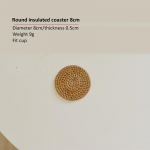 8CM-20CM k&auml;sit&ouml;&ouml;na valmistatud kootud rotangist aluste mitmeotstarbeline soojusisolatsioonimattide komplekt P&otilde;letusvastane &uuml;mmargune teetassi matt koduk&ouml;&ouml;gi varustus 8-20CM