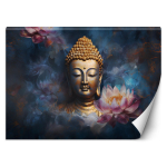 Taustapilt Buddha ja zeni lilledega 100x70 sinine