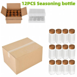 12 tk Klaasist maitseainepurk, ruudukujuline maitseainepurk 12PCS