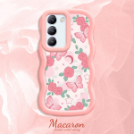 V&auml;rvitud muster Big Wave Edge pehme silikoon materjal Macaron telefoni &uuml;mbris p&otilde;rutuskindel kaitsev kummist korpus OnePlus Vivo Motorola Moto jaoks Motorola Moto G55 roosa