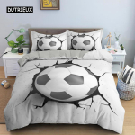3D jalgpalli voodipesu komplekt Jalgpall tekikott Padjap&uuml;&uuml;r Pol&uuml;estrist lohukott King Queen T&auml;is topeltpalliga sport tekikate AU Single(140x210cm) gray