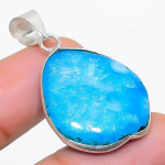 Blue Solar Quartz Handmade 925 Sterling Silver Jewelry Pendant 1.58 p4b11