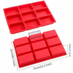 Silikoonist 9-ruuduline koogi- ja kondiitrivorm k&uuml;psetamiseks 9-grid cake pan punane