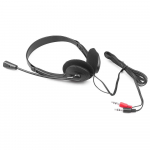 3,5 mm juhtmega m&auml;nguk&otilde;rvaklapid HD-mikrofoniga 3,5 mm pistikupesaga MIC VOIP peakomplekt Skype arvutile s&uuml;learvutile