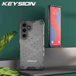 KEYSION L&ouml;&ouml;gikindel armor &uuml;mbris Samsung S25 Ultra 5G silikoon+arvuti l&auml;bipaistev k&auml;rgstruktuuriga telefoni tagakaas Galaxy S25+Plus 5G jaoks for Galaxy S25 tumehall v&auml;rv