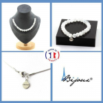 Pierres et Min&eacute;raux. Parure bijoux Bracelet Collier 20 Perles Quartz craquel&eacute; du Br&eacute;sil 8 Taille personnalisable.