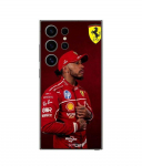 Coque - Ferrari - Samsung Galaxy S25 Ultra - Silicone - Noir - Lewis Hamilton Wallpaper must
