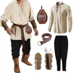 Halloweeni hullumeelne meeste renessansskost&uuml;&uuml;mi komplekt + aksessuaarid keskaegne piraadis&auml;rk cosplay komplekt XXL