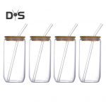 Bambusest kaanega klaasist trummel, harjad, &otilde;led 1pc