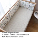 Beebivoodi kaitseraua paks pehme v&otilde;revoodi reelinguga padi Kokkup&otilde;rkevastane v&otilde;revoodi kaitse eemaldatav h&auml;lli kaitse lastetoa kaunistus 180x30cm 1tk