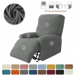 4-osaline l&otilde;hestatud lamamistooli kate elutoa lamamistooli jaoks, žakaarmustriline tugitooli kate, veniv diivanikate 1-kohaline