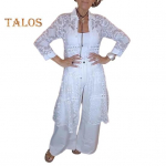 Naiste s&auml;rgi rev &uuml;hev&auml;rviline pikkade varrukatega n&ouml;&ouml;biga pluus Keskmise pikkusega tikandiga pits-lillemustriline s&auml;rk M valge