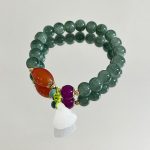 Hiina stiilis imitatsioon nefriidist lootose helmestega k&auml;ev&otilde;ru disain &otilde;nne turvalisuse pandlaga ripatsiga k&auml;ev&otilde;ru naisele ehtekink 1PC