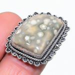 Natural Ocean Jasper Gemstone 925 Sterling Silver Jewelry Ring Size 6.5 a7i20
