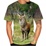 Suvine Uus Hirve Loom 3D Prindiga O-kaelusega T-s&auml;rgid Meestele Naistele L&uuml;hikeste Varrukatega T-s&auml;rk Suurem&otilde;&otilde;tmeline Harajuku Tees Topid Laste R&otilde;ivad S