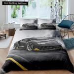 V&otilde;idus&otilde;iduauto kuninganna tekikott Cool Speed ​​Racing voodipesukomplekt teismelistele meestele must sportauto tekikate Pol&uuml;esterist tekikott Baby 100x135cm
