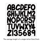 Mustade t&auml;htedega 5 cm suurused kleebised riidekottidele, m&uuml;tsidele, kergesti printitavad, ise printitavad soojus&uuml;lekandega riietekleebised T-s&auml;rgi kleebistritega