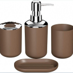 Pesukomplekt Vannitoa Kaunistus Tarvikud Losioonipudel Seebialus Suuvee Tops Must Alus Kodumajapidamistarbed Vannitoatarbed pruun