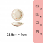 Loominguline keraamiline taldrik Korea stiilis armas lilleline k&auml;sitsi valmistatud portselanist s&ouml;&ouml;giriistad pasta k&ouml;&ouml;givilja puuviljasalat magustoit s&uuml;gavad taldrikud