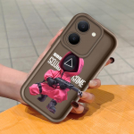 Pehme silikoonist ruudukujulise redeli mustriga telefoni&uuml;mbris, t&auml;ielikult kattev, kaamera p&otilde;rutuskindel kaitse, kummist &uuml;mbris Vivole Vivo Y55 5G valge