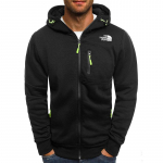 Meeste kapuuts, fliis, soe kapuutsiga jakk mantel kampsun talveks t&ouml;&ouml; lukuga džemper 2XL must