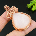 Rose Quartz Handmade Copper Wire Wrap Jewelry Pendant 2.36 t6m27