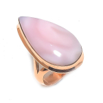 Pink Opal Handmade Copper Jewelry Ring Size 8.5 k5a15