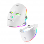 7 v&auml;rvi Led n&auml;omask kaelaga Red Light Therapy Mask Nahka pinguldav Lifting Vananemisvastane Bio-Light Beauty Whitening Avaleht valge