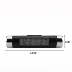 Auto LCD digitaalne elektrooniline kellatermomeeter Kell Universaalne 2in1 auto digitaalne LED-aja Voltmeeter termomeeter taustvalgustusega must