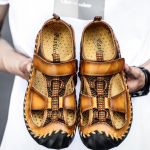 Meeste k&auml;sitsi valmistatud sandaalid v&auml;lisandaalid nahast sandaalid rannajalatsid matkamiseks v&auml;lissandaalid nahast 45