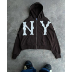 RogueWave Y2k Harajuku Retro Trendikas Br&auml;ndi T&auml;htede Tikandiga &Uuml;le suuruse dressipluus Naistele High Street Mood L&otilde;tv T&otilde;mblukuga Huppar XXXL black