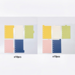 20 tk A7 kaustijagajaid mitmev&auml;rvilised PP planeerija sisulehed indekskaartidega lahtiste lehtede kaustade tarvikud t&auml;idetavad kategoorialehed vahelehtede indekseerimine