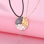 Lovecryst 3 tk / komplekt Sun Moon Star ripats kaelakee parim s&otilde;ber Bff s&otilde;prus paari kaelakee ehted