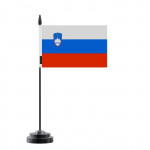 Drapeau de Table - Mitmev&auml;rviline - Slov&eacute;nie - 14 x 21 cm - M&acirc;t en Plastique - Impression Recto/Verso