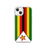 Coque &ndash; PIXELFORMA &ndash; iPhone 13 &ndash; Drapeau du Zimbabwe &ndash; Protection compl&egrave;te &ndash; Souple