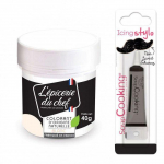 Colorant alimentaire naturel Blanc 40 g + Stylo gla&ccedil;age noir