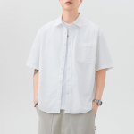 Uus suvine puhas puuvillane l&uuml;hikeste varrukatega s&auml;rk meestele, jaapanip&auml;rane lihtne kerge &auml;ris&auml;rk, Ameerika stiil 4XL hall