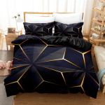 3D Geomeetriline Voodipesukomplekt Abstraktne Lahe Sinine Must Kodutekstiilid &Uuml;he-, Kahekohaline, Queen, Kingi Suuruses Voodipesukomplektid Kodu Disain Eu Twin 135x200cm