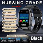 2025 Uus Kusihappe Verelipiidid Nutikell Mehed EKG+PPG Verer&otilde;hk Vere hapnikusisaldus Bluetooth K&otilde;ne Tervis Nutikellad iOS-ile Androidile Black