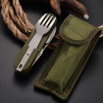 Multifunktsionaalsed v&auml;lilauan&otilde;ud roostevabast terasest kokkupandav kahvel lusikas nuga piknik telkimine matkamine reisimine s&ouml;&ouml;gin&otilde;ud