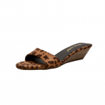 Moodsad seksikad leopardmustrilised kiilpl&auml;tud naistele avatud varba suvised slaidid kingad madala kontsaga seemisnahast nahast sandalias mujer puidust kontsaga naiste muulad 34 leopard