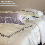 3tk Tikkitud taimedega tekikottide komplekt (1*Tekikott + 2*Padjap&uuml;&uuml;r, Ilma sisuta) pehme Voodipesu komplekt, pehme mugav 135x200cm 3pcs valge