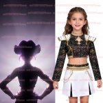 Anime Idol Lapsed T&uuml;drukud Kpop Deemonik&uuml;tid Rumi Zoey Mira Cosplay T&auml;iskost&uuml;&uuml;mikomplekt Kost&uuml;&uuml;m Lavashow Lapsed Halloweeni Pidu kids 110cm