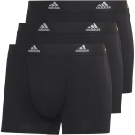 Adidas Active Flex Puuvillased Bokserid Logotr&uuml;kiga Keskmise V&ouml;&ouml;kohaga 3-pakk Meeste Aluspesu Must GB0800 L