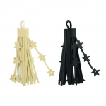 Pompon en cuir synth&eacute;tique &agrave; frange &eacute;toil&eacute;e 7,5 cm 2 pi&egrave;ces